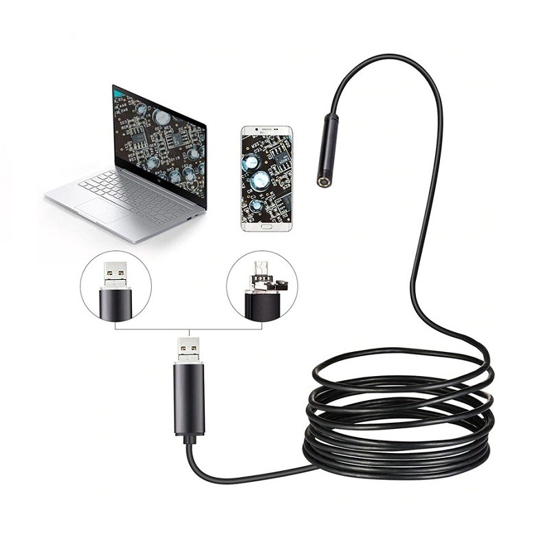 Camera endoscop foto/video, OTG, UVC, 6 LED-uri albe, IP 67, rezolutie 1600x1200 - imagine 6